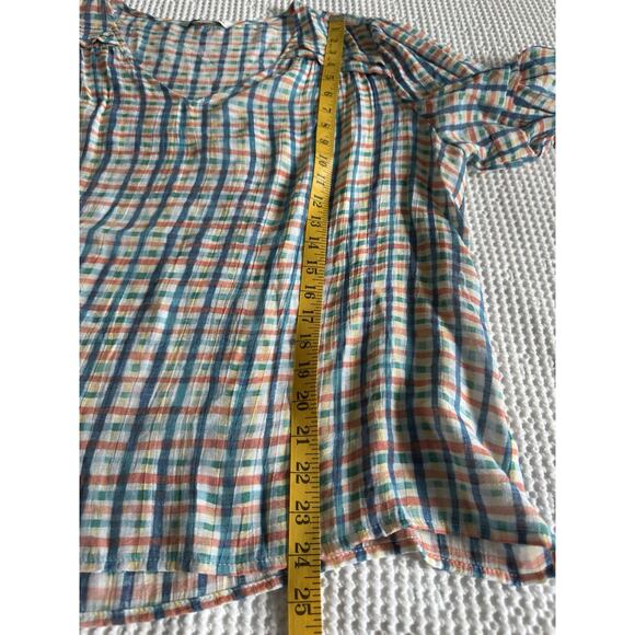 Zac & Rachel XL Gingham Plaid Cottagecore Blouse Top NWOT - Picture 8 of 8